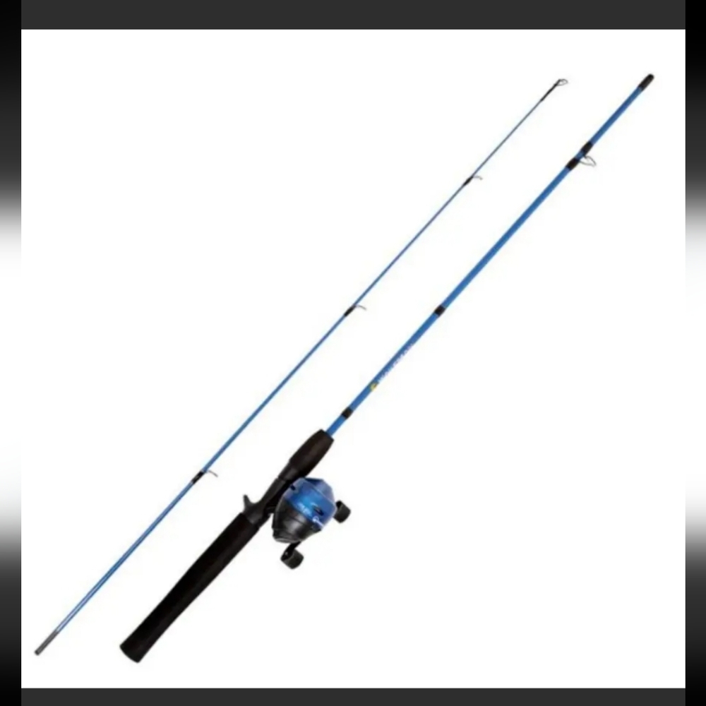 Wakeman - 2-Piece Rod and Reel Fishing Pole - Sapphire Blue Metallic